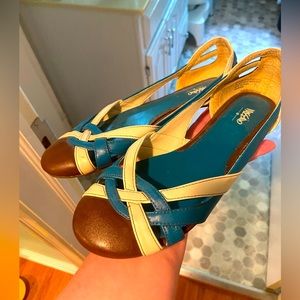 Mossimo for target, leather brown jade and cream flats 7 1/2 women’s shoes 7.5